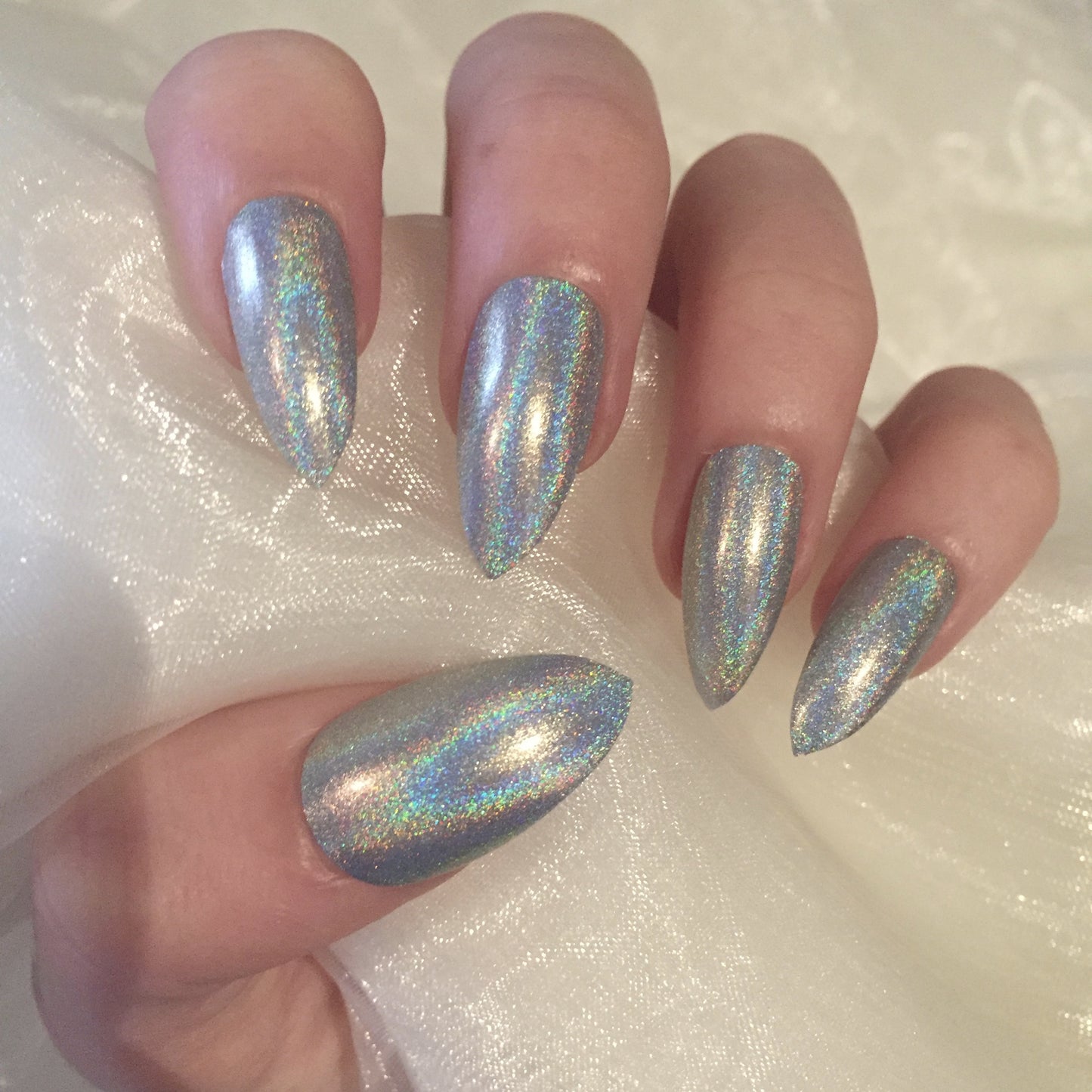 Silver Holographic Stilettos