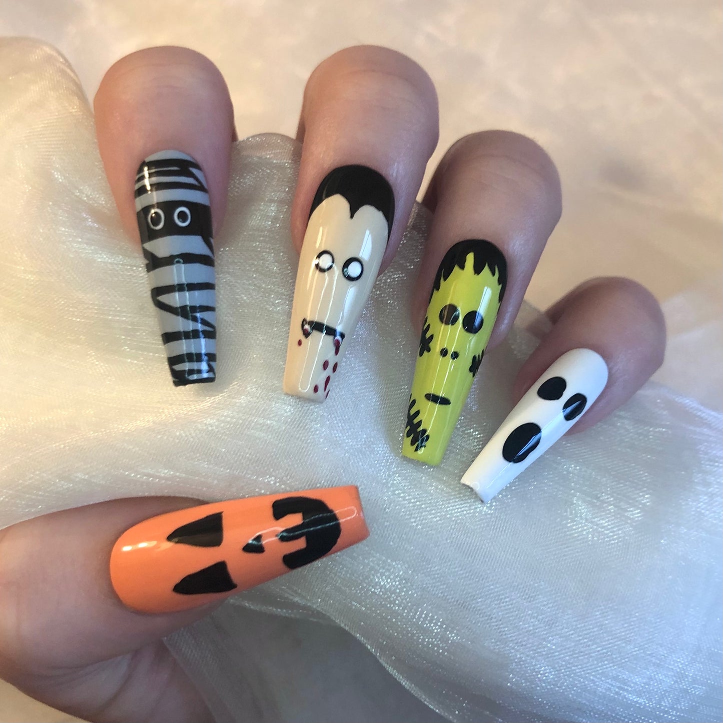 Halloween Character Stiletto Nails