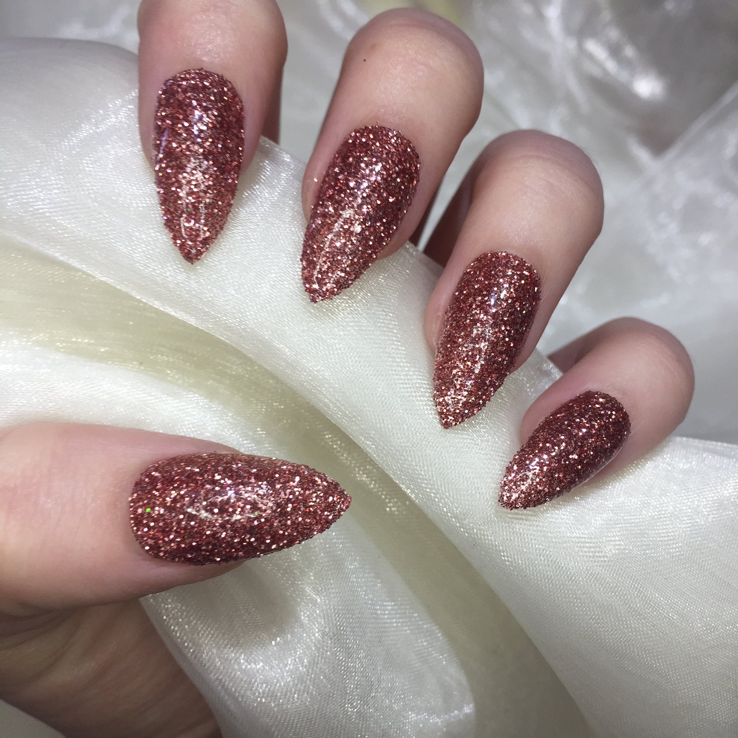 Extra Long Rose Gold Glitter Coffins