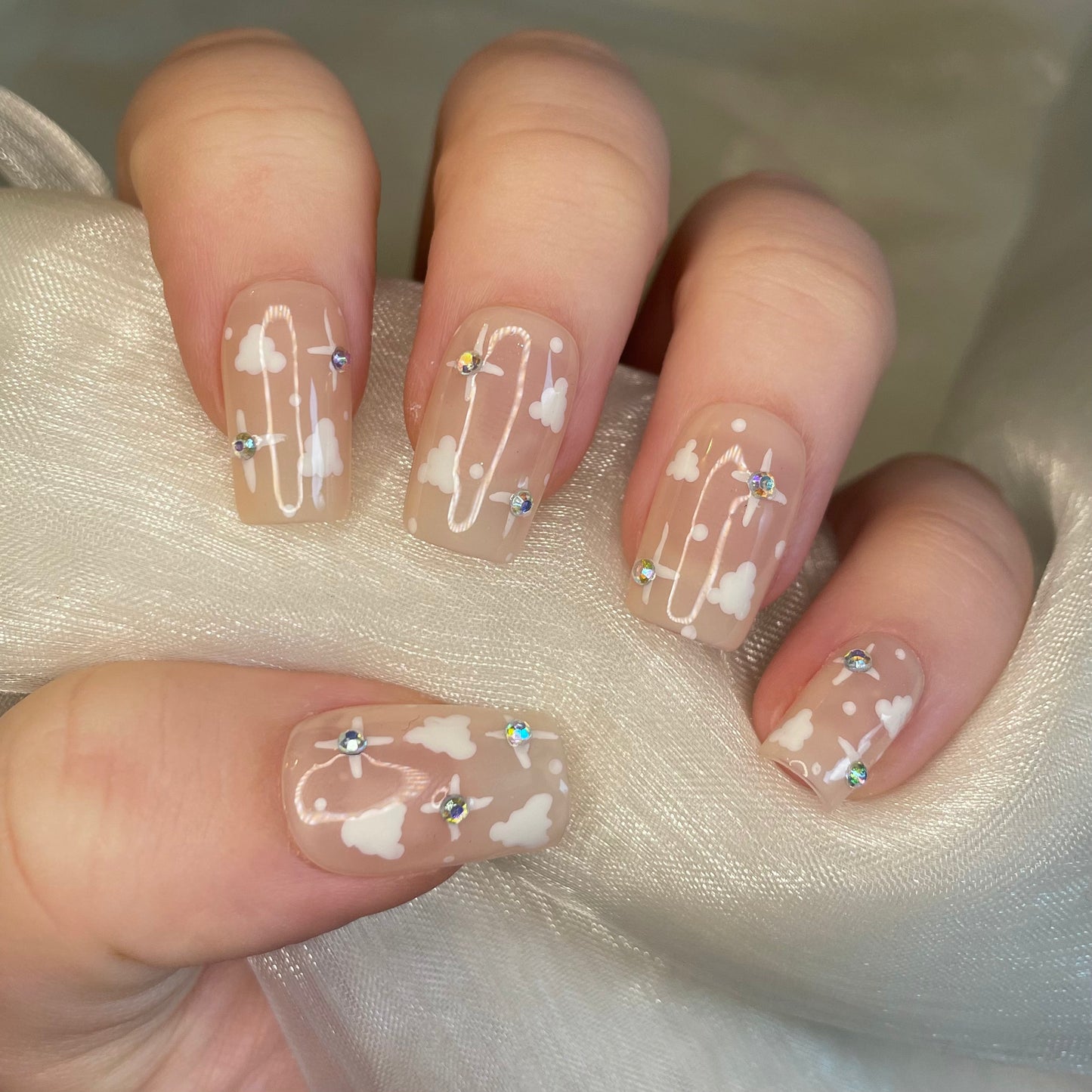 Sheer Nude Cloud Ballerina Nails
