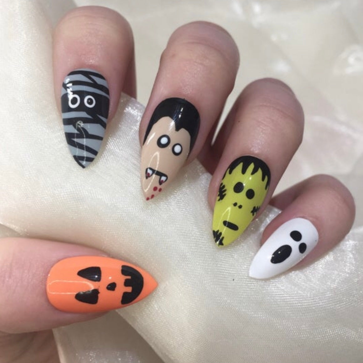 Extra Long Ballerina Halloween Character Nails