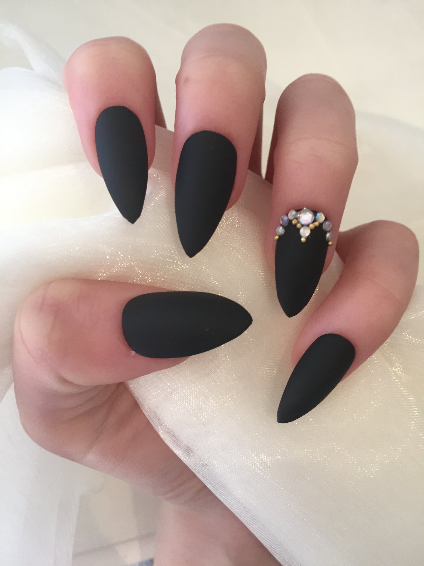 Matte Black Coffins with Gold Bead Design