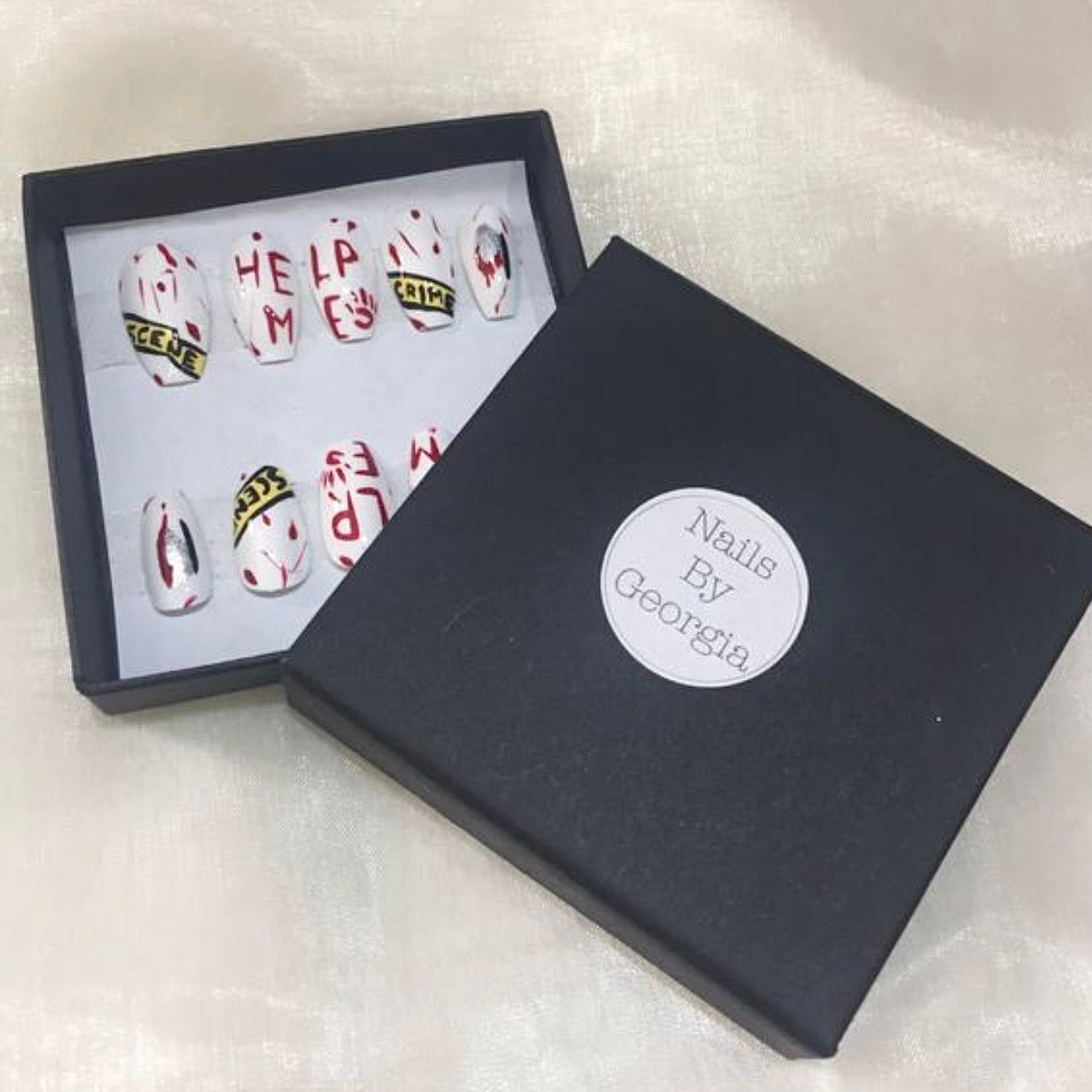 Crime Scene Halloween Coffin Nails