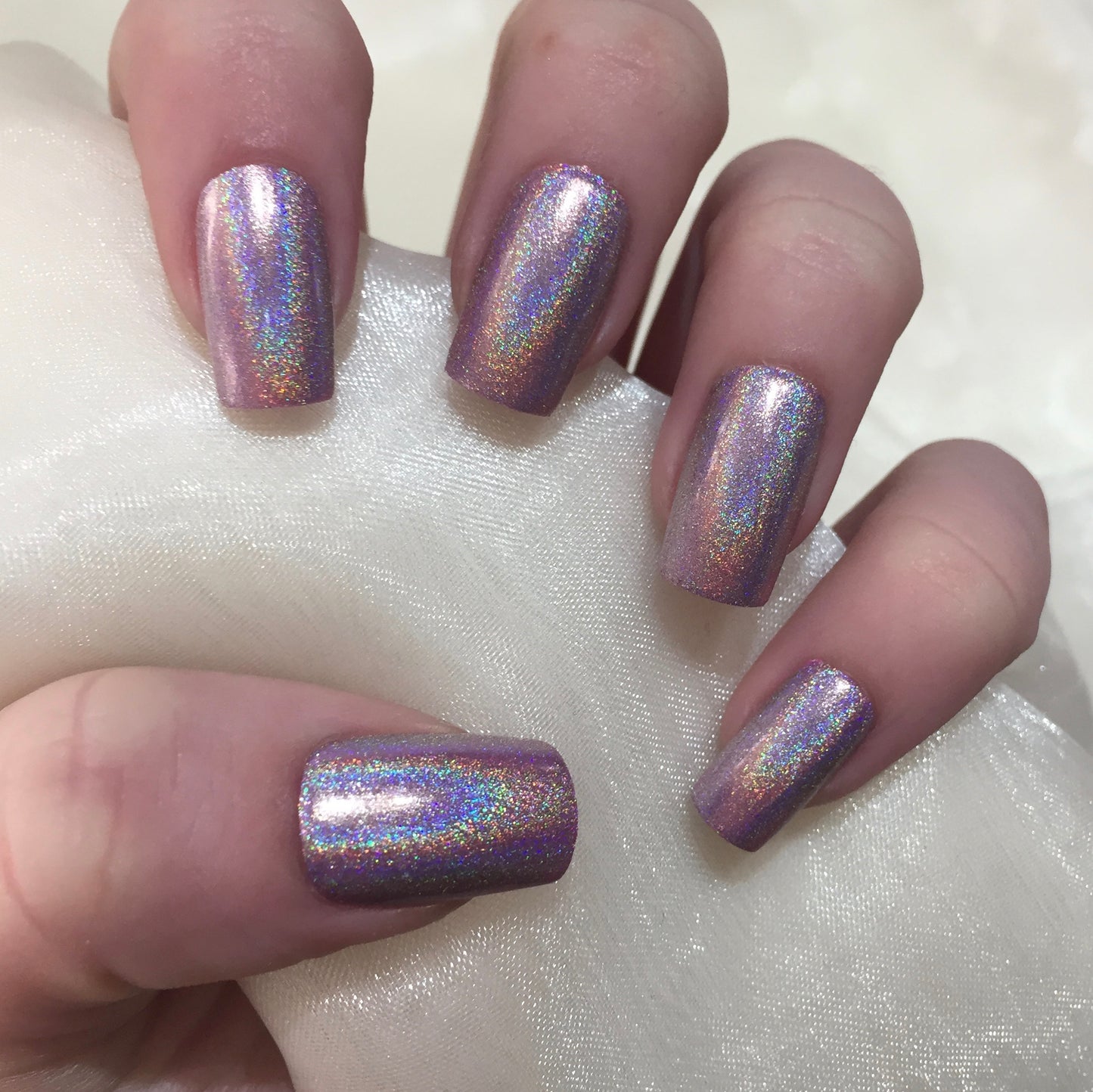 Pink Holographic Squares