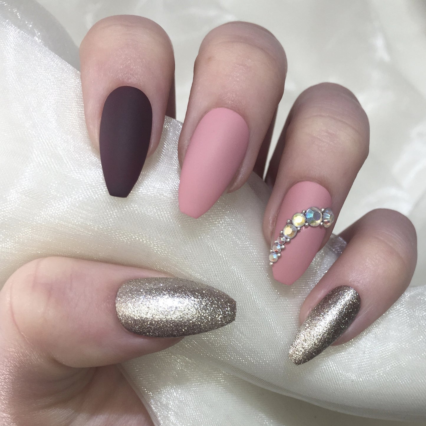Dusty Pink, Burgundy and Champagne Long Coffins