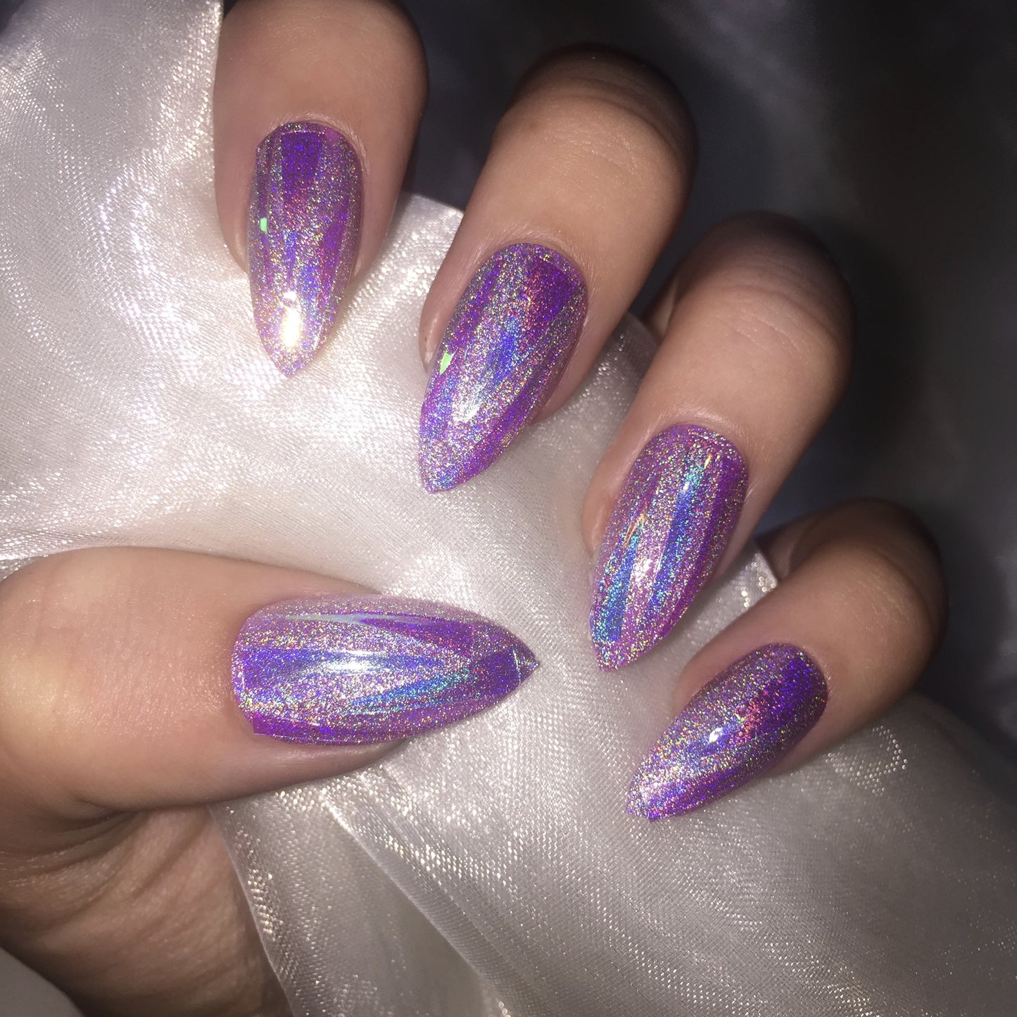 Pink Holographic Shattered Glass Stilettos
