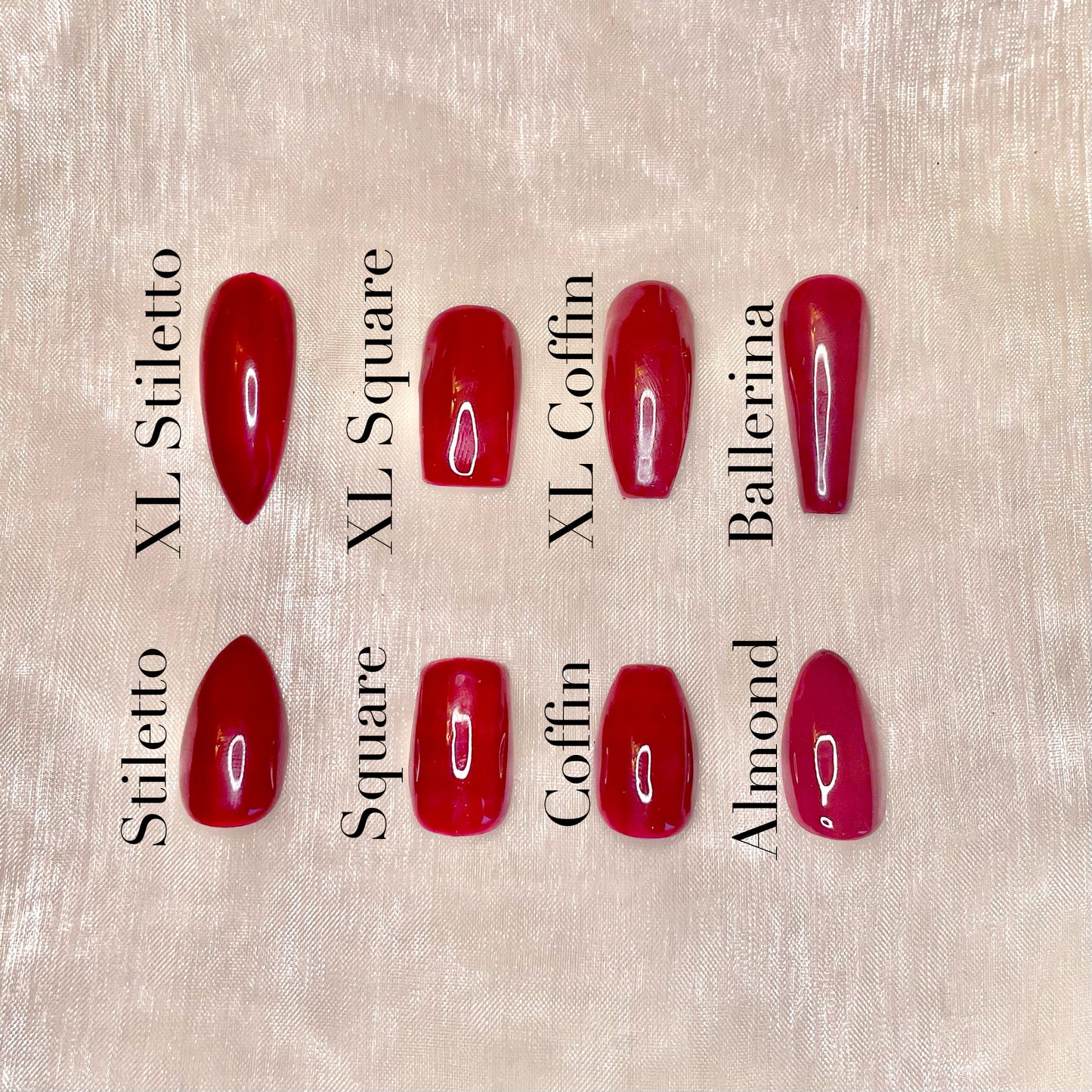 Matte Berry Red, Chrome and Marble Stilettos